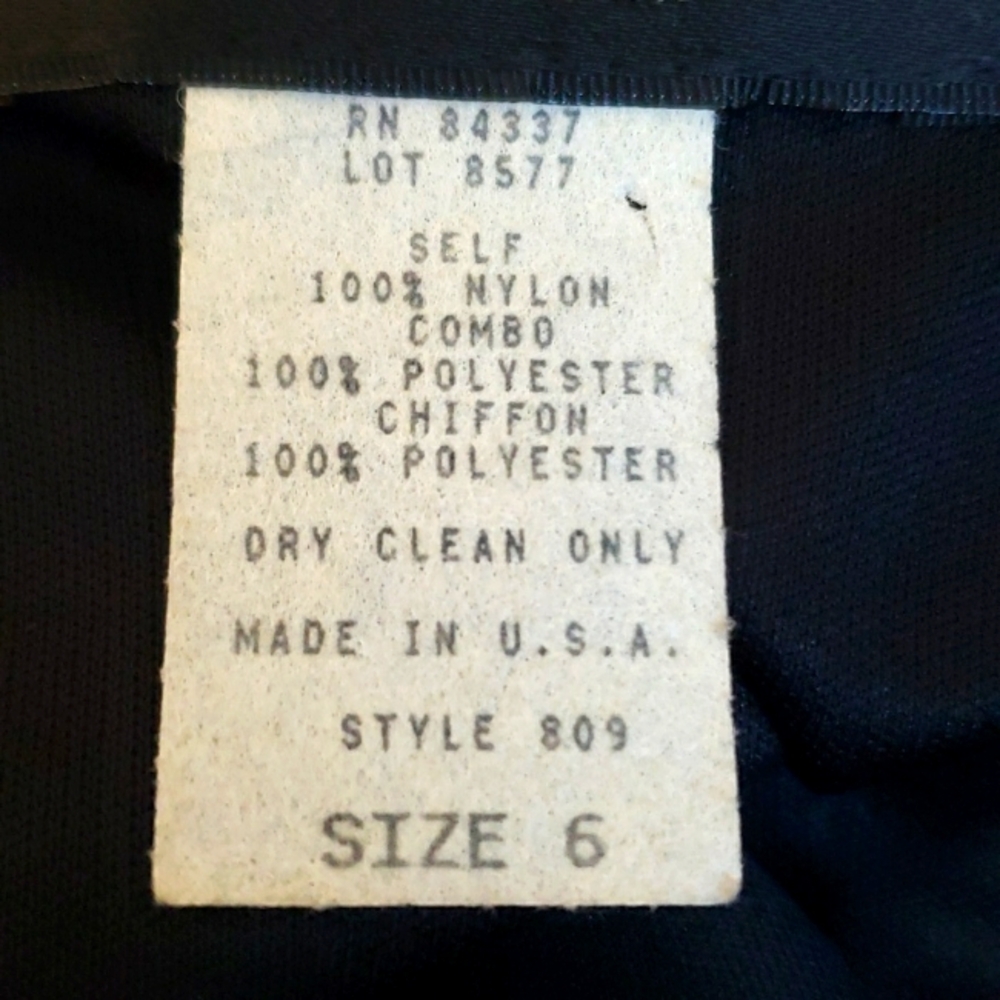 Amanda Taylor Vintage Black Beaded Sleeveless Deep Back Shawled Dress Sz 6 - Picture 13 of 16